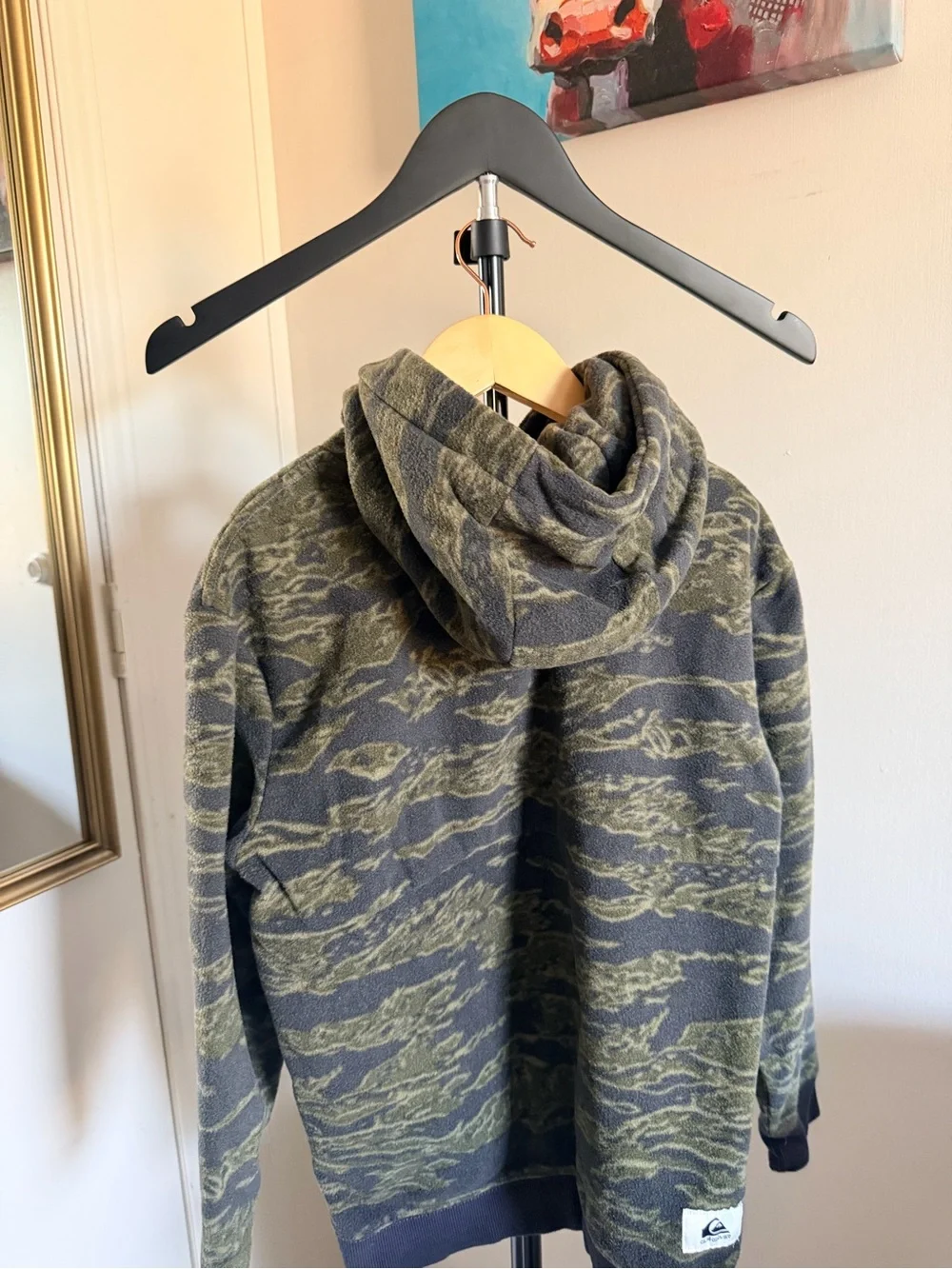 Quiksilver Kids Camo Fleece Hoodie – Size Small (10)